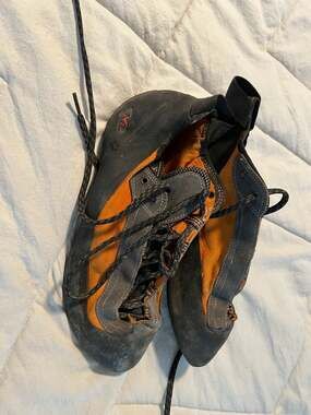 Millet Orange and Grey Lace-Up Rock Climbing Shoes
